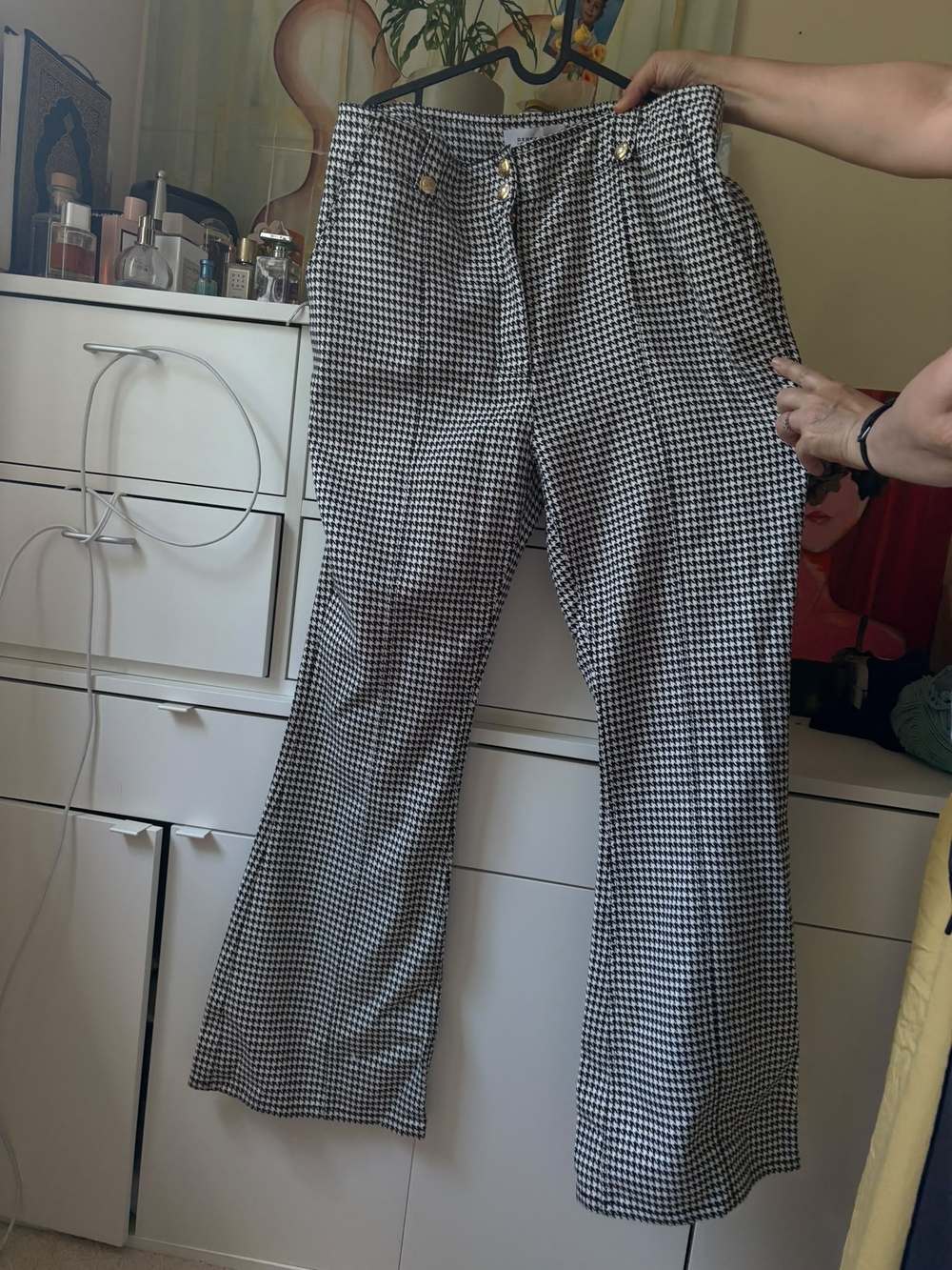 10 Crosby Derek Lam Black and White Houndstooth Men’s Dress Pants